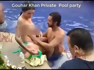 Indian Advanced position Gouhar Khan Indifferent Pool party
